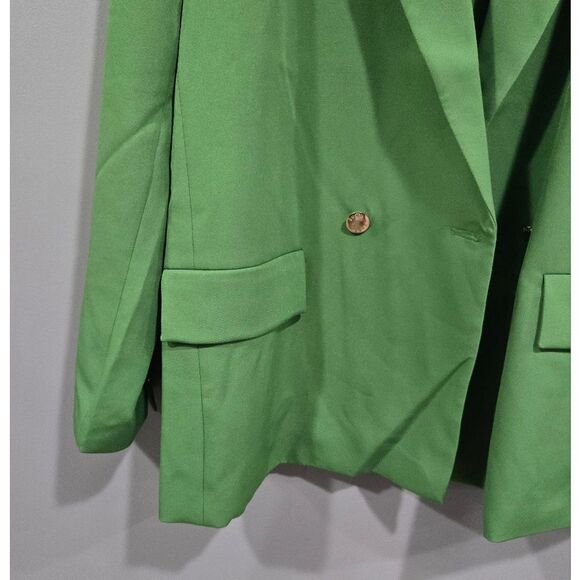 🐢 DKNY Women's Notch-Lapel Long-Sleeve Oversized Blazer Size 14 Green NWT! - Picture 12 of 17